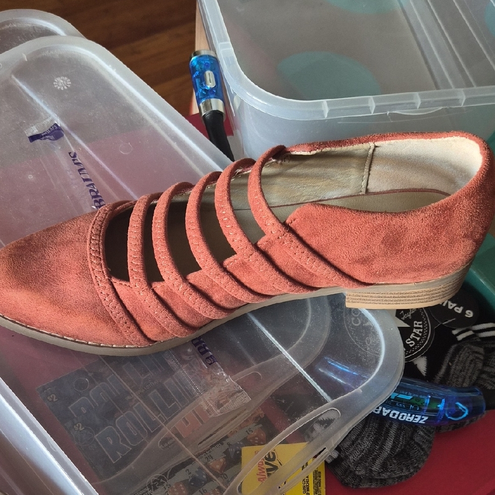 Women's Suede Strappy Loafers - Rust